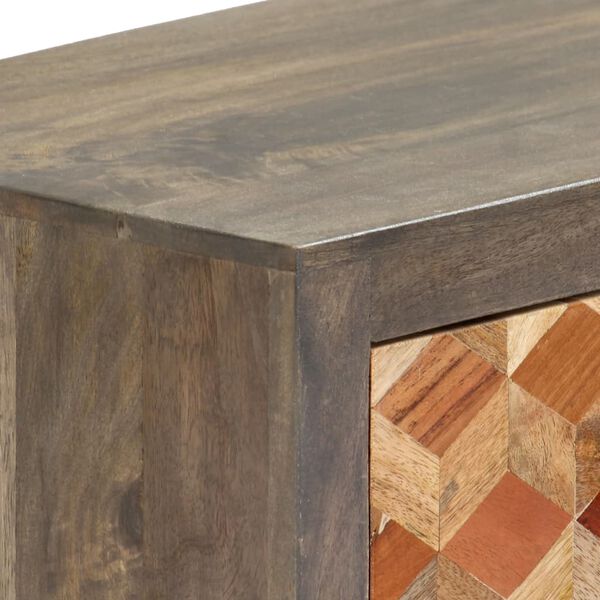 vidaXL TV Cabinet Grey 120x30x40 cm Solid Mango Wood