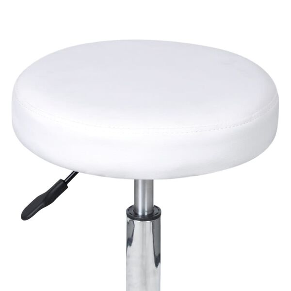 vidaXL Office Stool White Faux Leather
