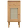 vidaXL Bedside Cabinet SENJA Rattan Look Brown 40x35x80 cm Solid Wood Pine