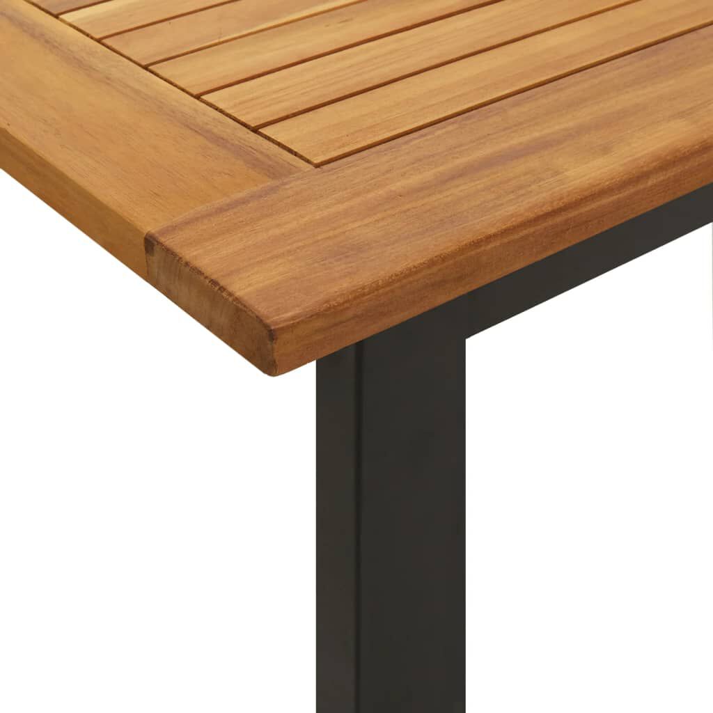 vidaXL Garden Table with U-shaped Legs 140x80x75 cm Solid Wood Acacia