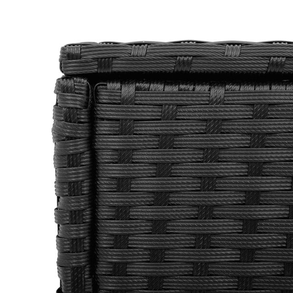 vidaXL Garden Side Table with Glass Top Black 58x27.5x55 cm Poly Rattan