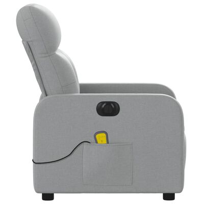 vidaXL Electric Massage Recliner Chair Light Grey Fabric