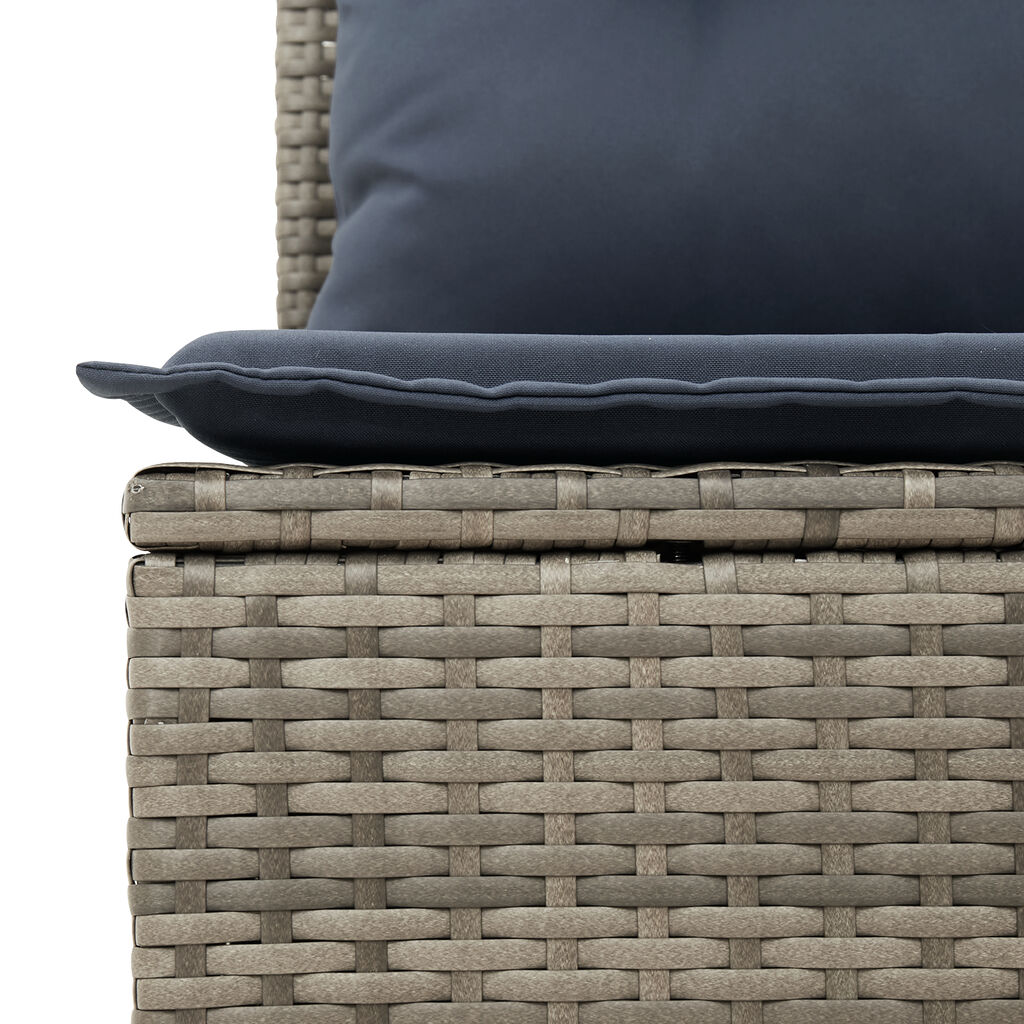 vidaXL 7 Piece Garden Sofa Set with Cushions Grey Poly Rattan Acacia