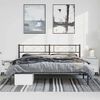 vidaXL Metal Bed Frame without Mattress with Headboard Black 193x203cm