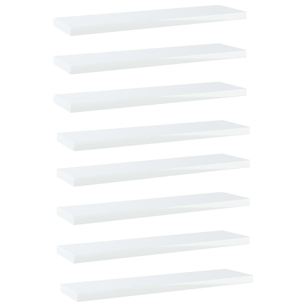 vidaXL Bookshelf Boards 8 pcs High Gloss White 40x10x1.5 cm Engineered Wood