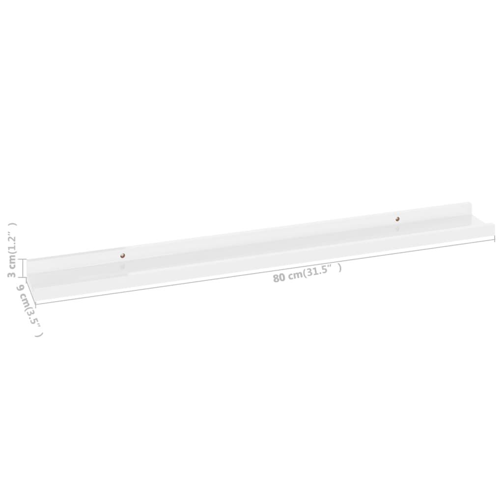 vidaXL Wall Shelves 4 pcs High Gloss White 80x9x3 cm