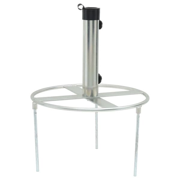 vidaXL Parasol Base with Ground Spikes for Ø38/48 mm Silver Steel
