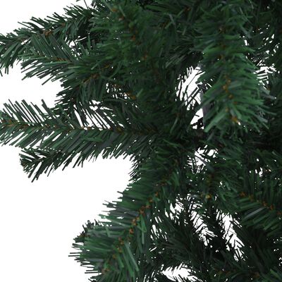 vidaXL Upside-down Artificial Pre-lit Christmas Tree with Ball Set 210 cm