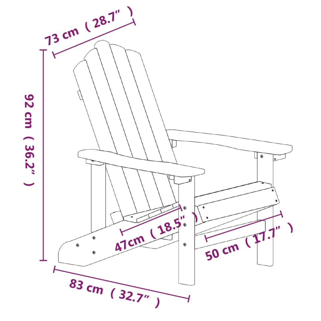 vidaXL Garden Adirondack Chairs 2 pcs HDPE Brown