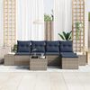 vidaXL Sofa Set with Cushion 6 pcs Grey Poly Rattan