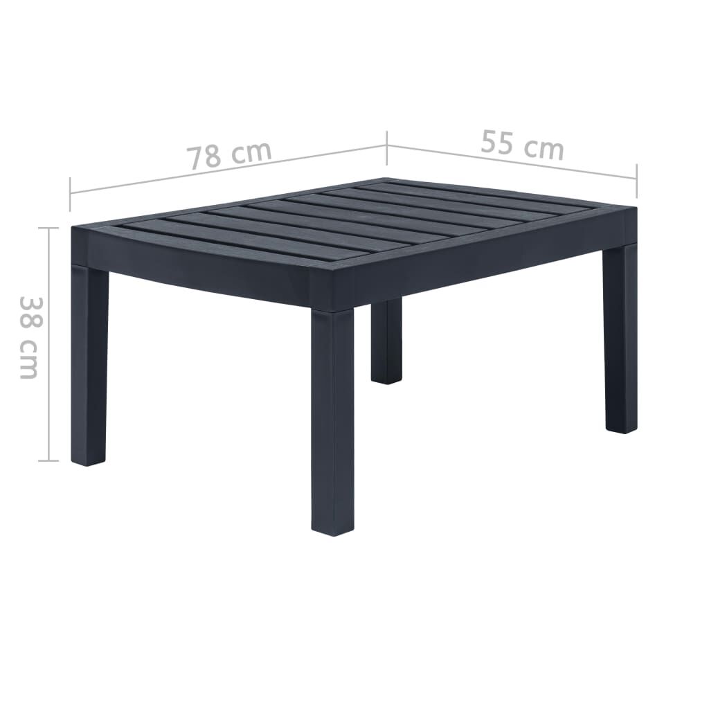 vidaXL 4 Piece Outdoor Lounge Set Plastic Anthracite
