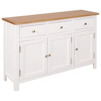 vidaXL Sideboard 110x33.5x70 cm Solid Oak Wood