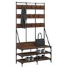 vidaXL Clothes Rack with Shoe Storage Brown Oak 100x40x184 cm