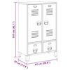 vidaXL Industrial Wardrobe White 67x35x107 cm Steel
