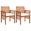 vidaXL 3 Piece Outdoor Dining Set with Cushions Solid Wood Acacia