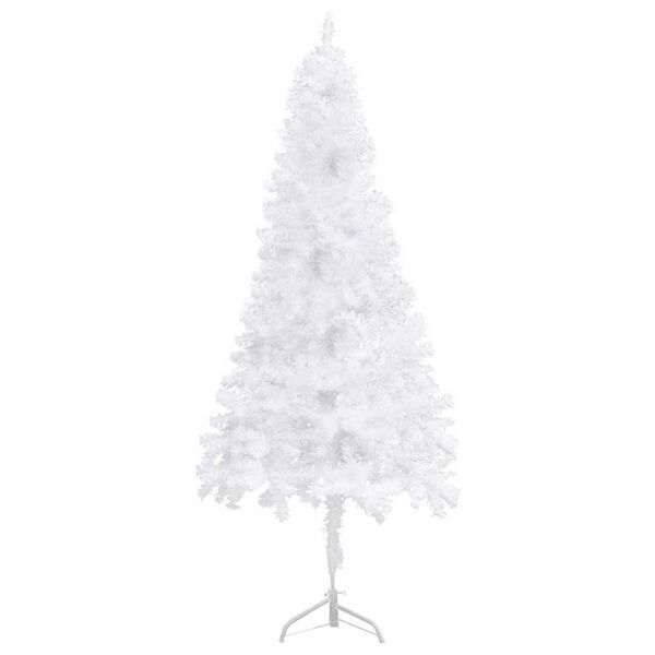 vidaXL Corner Artificial Christmas Tree LEDs&Ball Set White 150 cm PVC