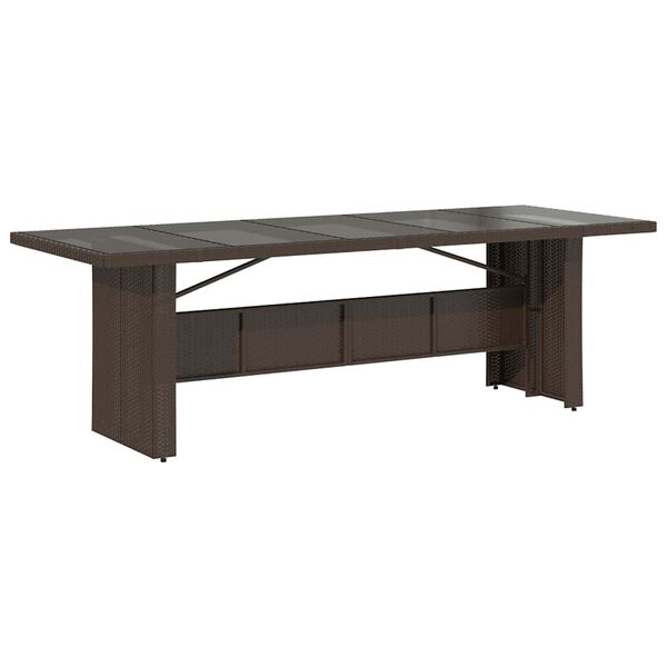 vidaXL 9 Piece Garden Bistro Set with Cushions Brown Poly Rattan