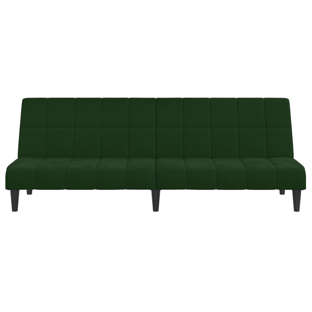 vidaXL 2-Seater Sofa Bed Dark Green Velvet