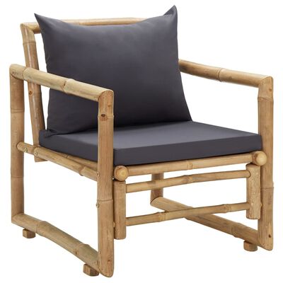 vidaXL Garden Chairs with Cushions 2 pcs Bamboo