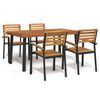 vidaXL 5 Piece Garden Dining Set Solid Wood Acacia and Metal