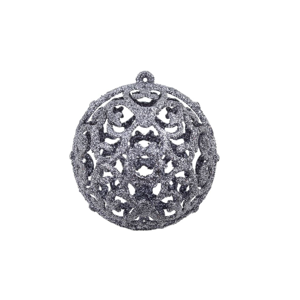 vidaXL 100 Piece Christmas Ball Set 3/4/6 cm White/Grey