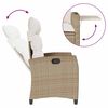 vidaXL Reclining Garden Chair with Side Table Beige Poly Rattan