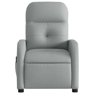 vidaXL Electric Massage Recliner Chair Light Grey Fabric