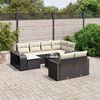 vidaXL 11 Piece Garden Sofa Set with Cushions Black Poly Rattan