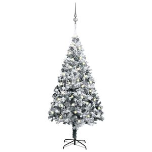 vidaXL Artificial Pre-lit Christmas Tree with Ball Set Green 240 cm PVC