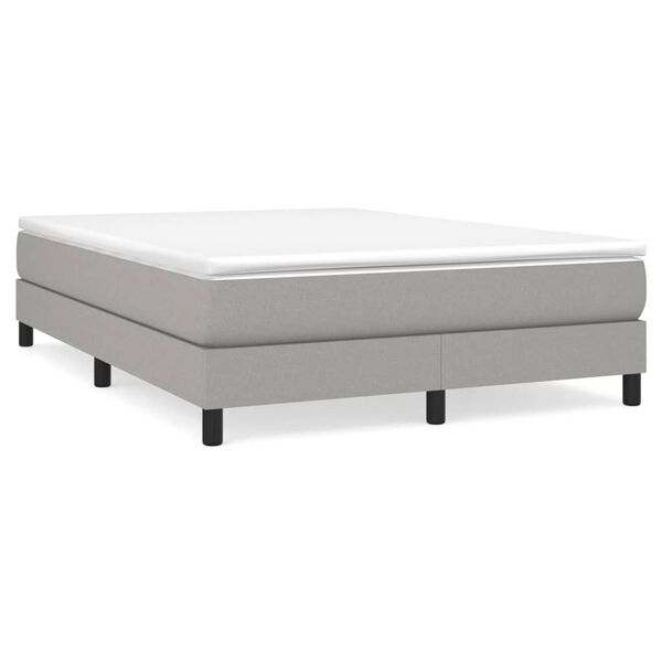 vidaXL Bed Frame without Mattress Light Grey Full Fabric (US Only)