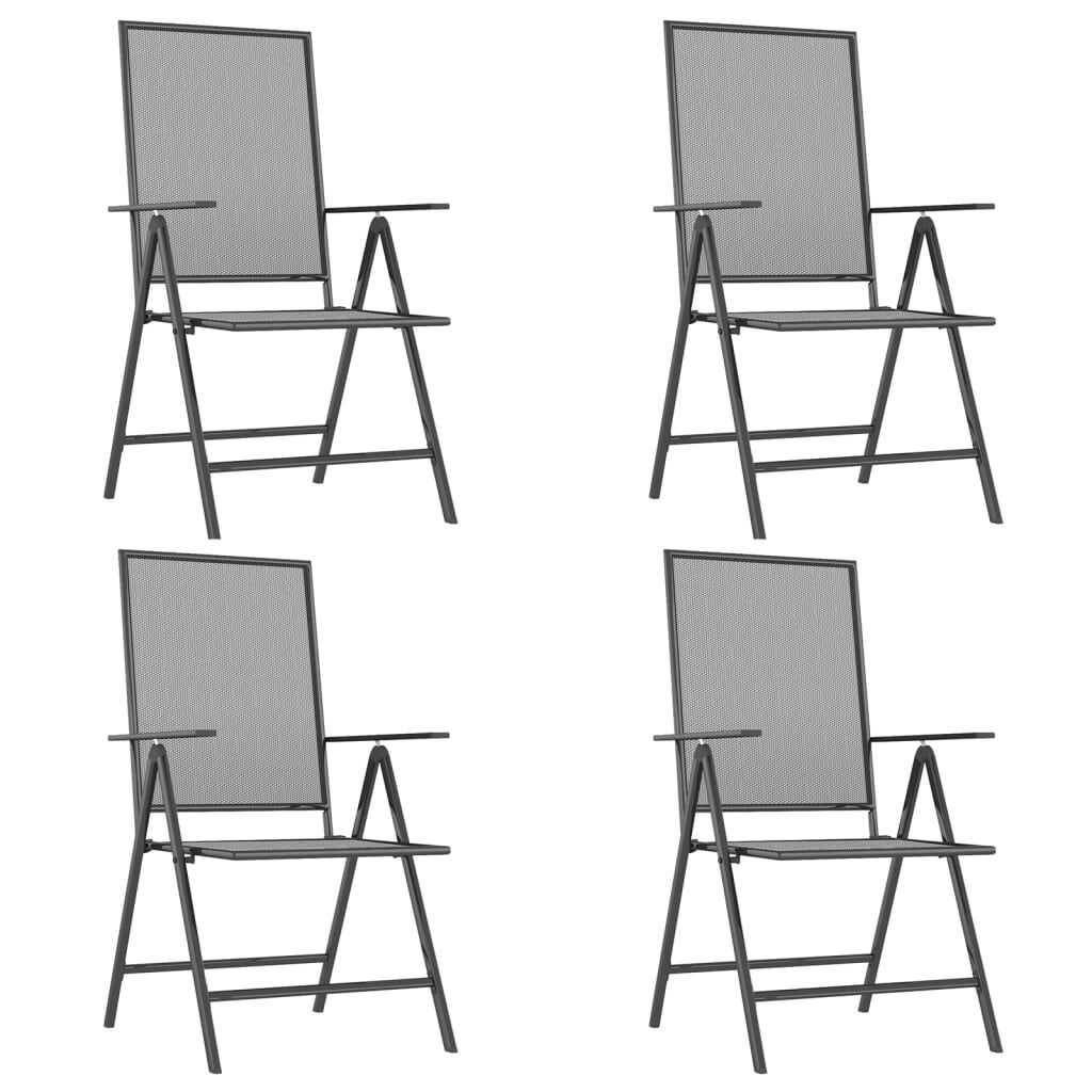 vidaXL 5 Piece Garden Dining Set Anthracite Steel
