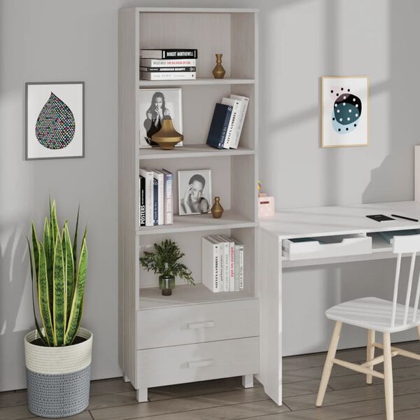 vidaXL Highboard HAMAR White 60x35x180 cm Solid Wood Pine