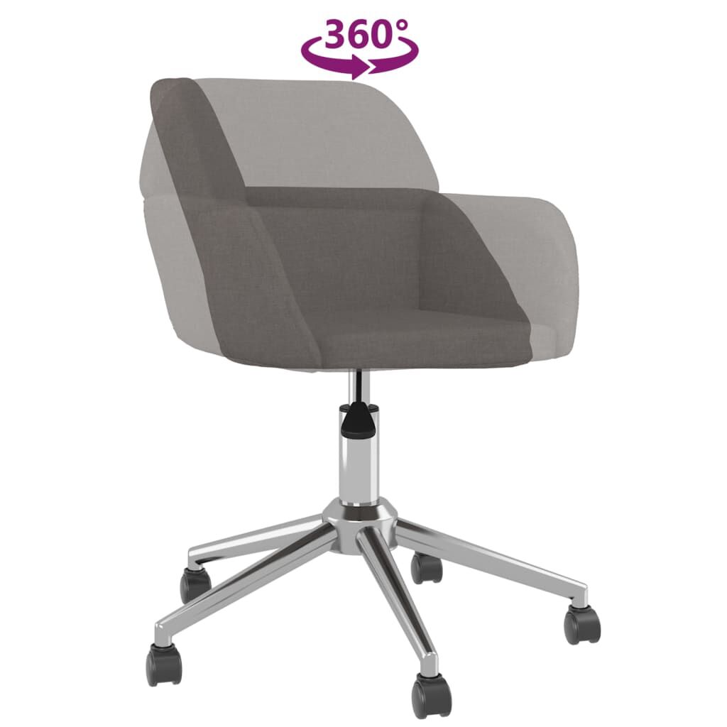 vidaXL Swivel Dining Chairs 2 pcs Dark Grey Fabric