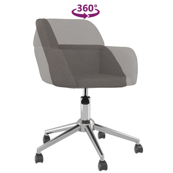 vidaXL Swivel Dining Chairs 2 pcs Dark Grey Fabric