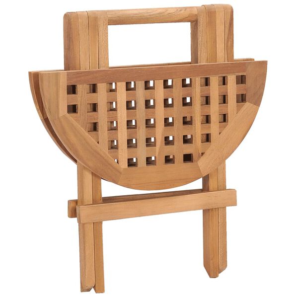 vidaXL 3 Piece Folding Outdoor Dining Set with Cushion Solid Teak Wood