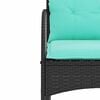 vidaXL Garden Rocking Chair with Cushions Black Poly Rattan