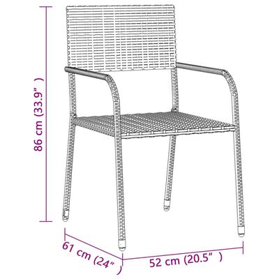 vidaXL 9 Piece Outdoor Dining Set Poly Rattan Black