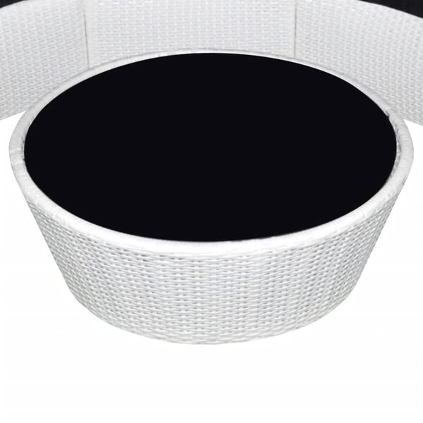 vidaXL 10 Piece Garden Lounge Set with Cushions Poly Rattan White