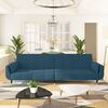 vidaXL 2-Seater Sofa Bed with Two Pillows Dark Green Velvet