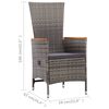 vidaXL 7 Piece Outdoor Dining Set with Cushions Poly Rattan Grey