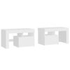 vidaXL Bedside Cabinets 2 pcs with LED Lights White 70x36.5x40 cm