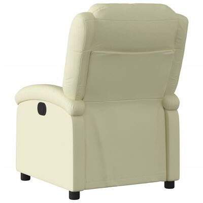 vidaXL Recliner Chair Cream Real Leather