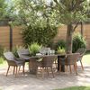vidaXL Garden Dining Set with Cushion 7 pcs Grey Poly Rattan