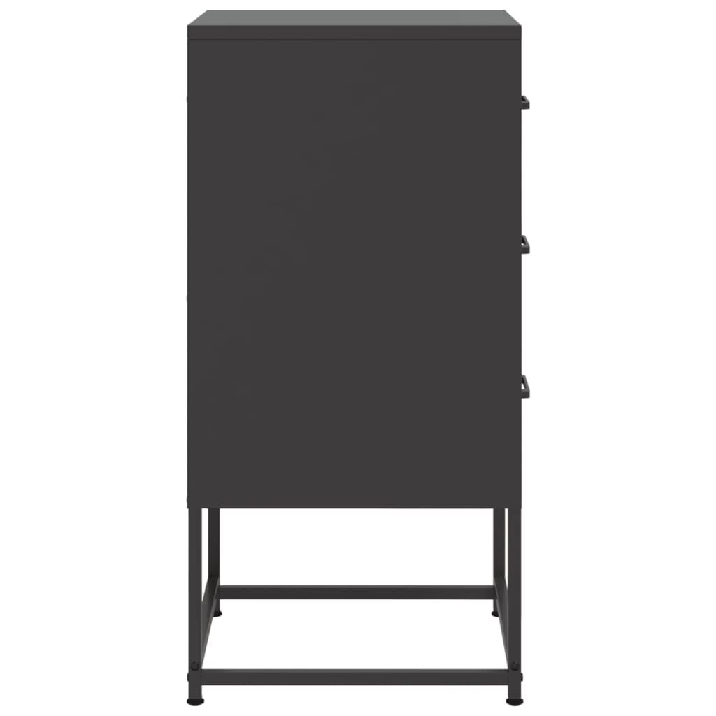vidaXL Bedside Cabinet Black 36x39x78 cm Steel