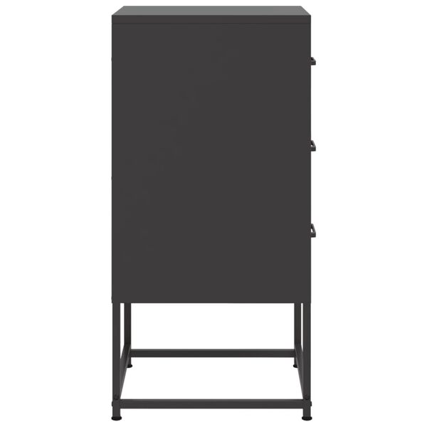 vidaXL Bedside Cabinet Black 36x39x78 cm Steel