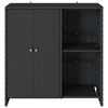 vidaXL Storage Cabinet with Storage Black 100 x 36 x 102 cm Rattan