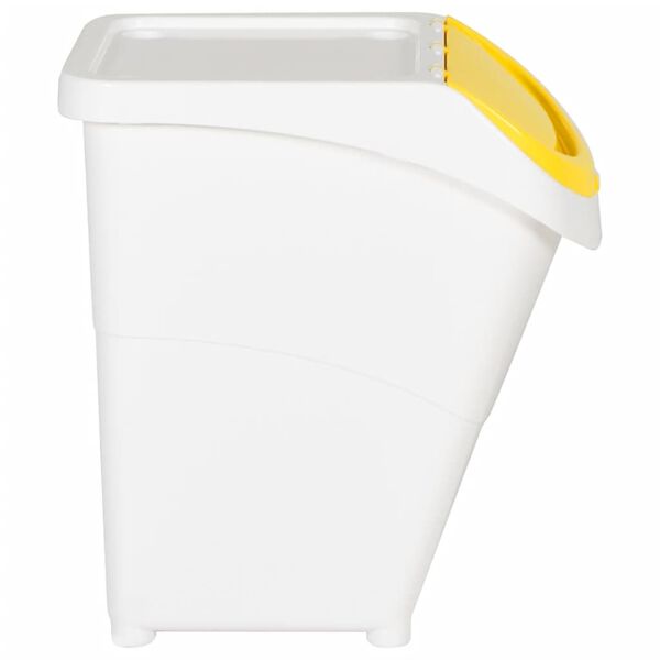 vidaXL Stackable Waste Bins with Lids 3 pcs White PP 120 L