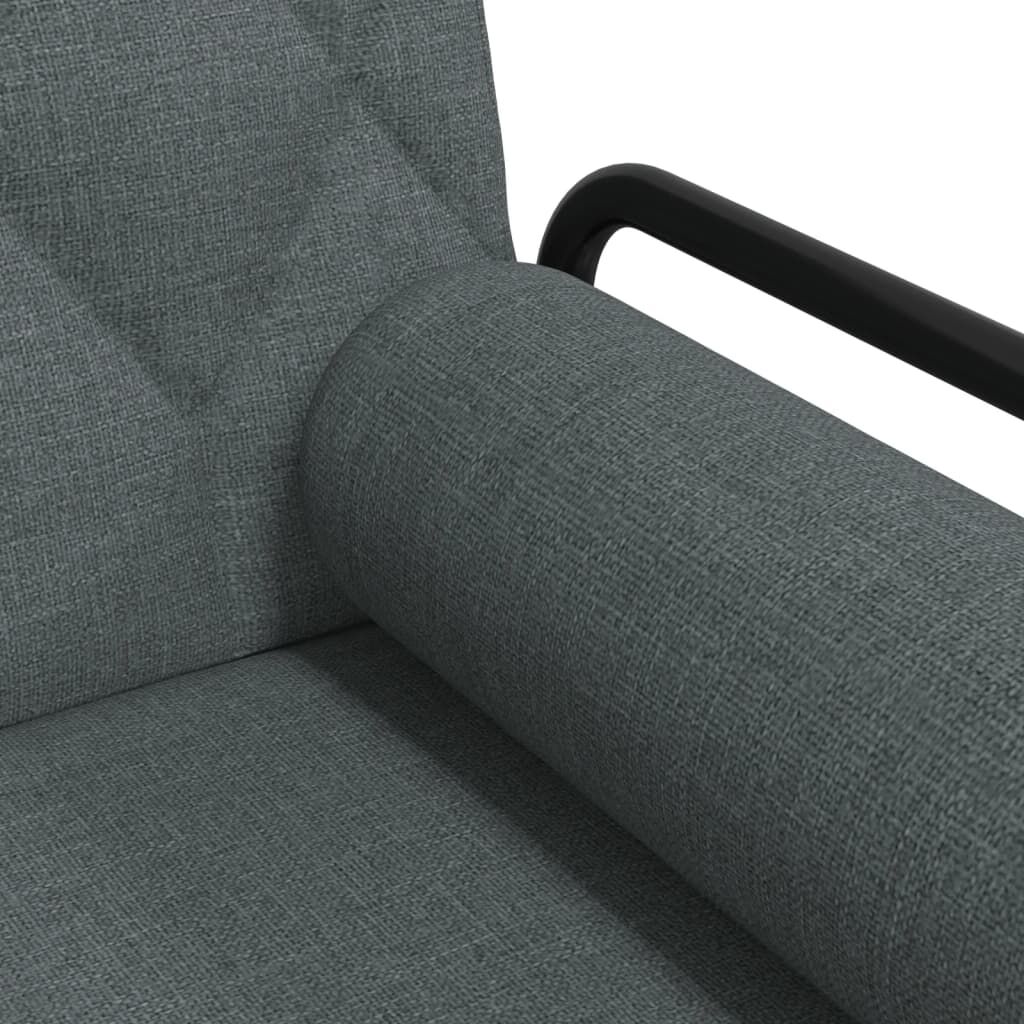 vidaXL Sofa Bed with Armrests Dark Grey Fabric