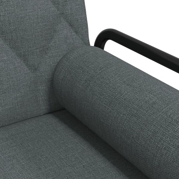 vidaXL Sofa Bed with Armrests Dark Grey Fabric