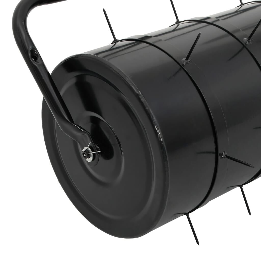 vidaXL Garden Lawn Roller with Aerator Clamps Black 63 L Iron and Steel